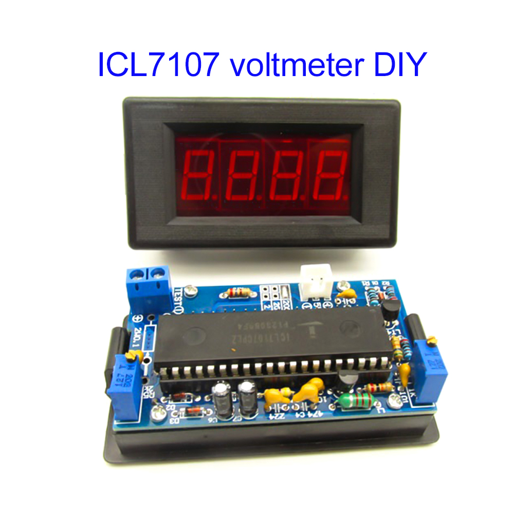 Diy Electronics Learning Kit - ชุดอุปกรณ์วัดแรงดันไฟฟ้า ICL7107 สำหรับงาน DIY โมดูลวัดแรงดันไฟฟ้าดิจิตอล DC