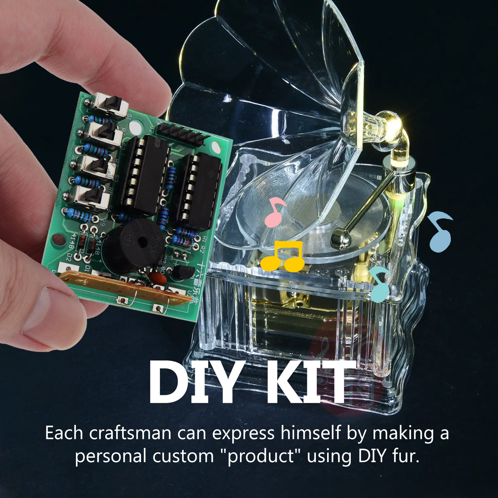 Diy Electronics Box - ชุดอุปกรณ์ประกอบกล่องดนตรี DIY สำหรับฝึกบัดกรี แผงวงจร 16 เสียง