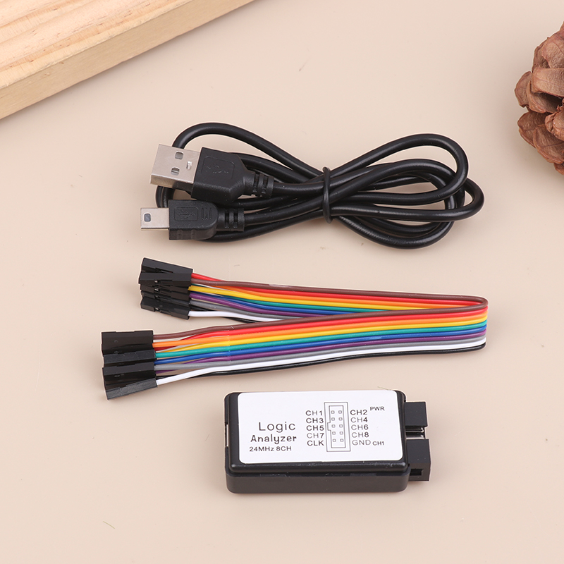 Logic Analyzer Usb - เครื่องวิเคราะห์ลอจิก USB 24MHz 8 ช่องสัญญาณอินพุต หน่วยความจำ