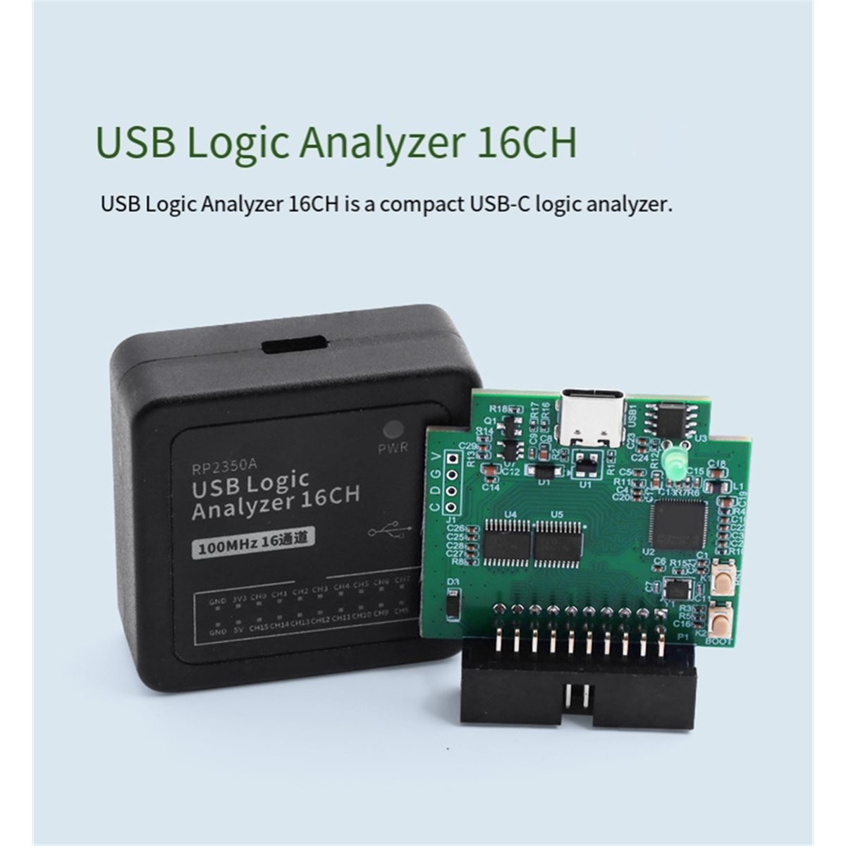 Logic Analyzer Usb - เครื่องวิเคราะห์ลอจิก USB โมดูลเครื่องวิเคราะห์ลอจิกสำหรับไมโครคอนโทรลเลอร์ RP2350A