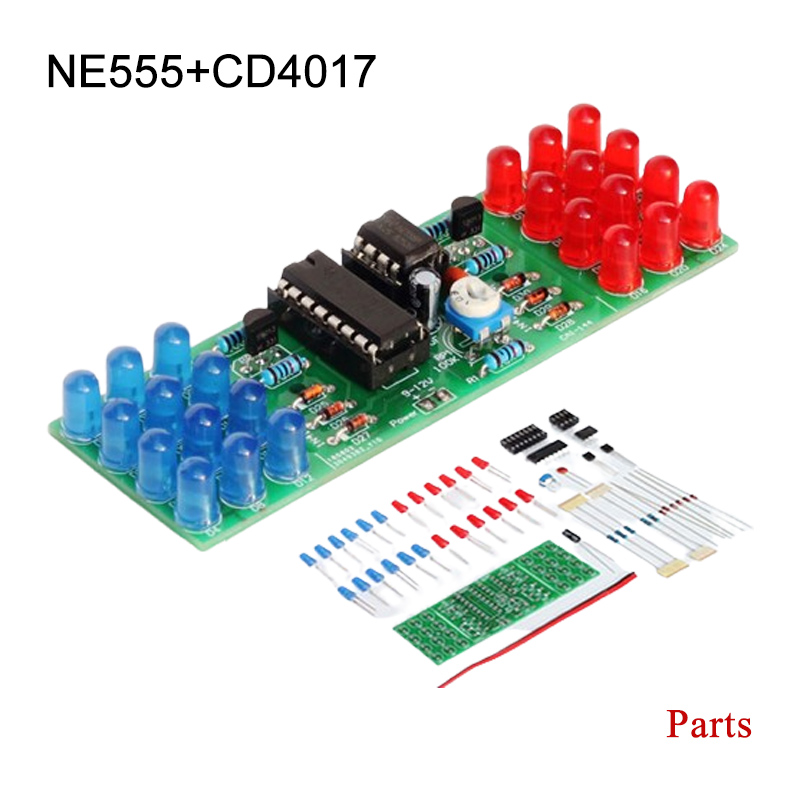 IC LED สีแดงสีฟ้าคู่สีกระพริบไ - Diy Electronics Learning Kit บทวิจารณ์และราคา