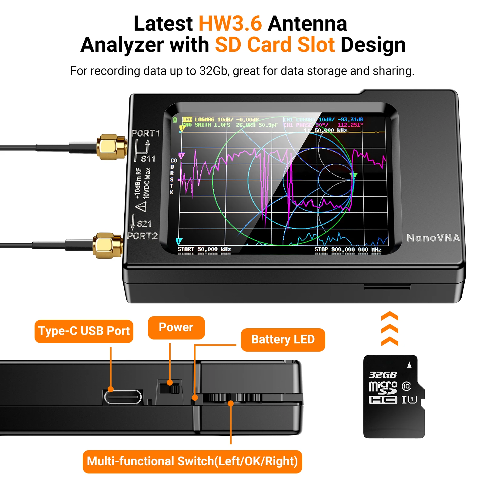 NanoVNA-H Vector Network เครื่ - Logic Analyzer Usb บทวิจารณ์และราคา