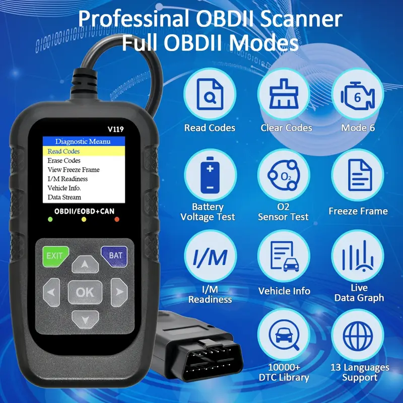 เครื่องอ่านโค้ด OBD2 รุ่น V119 - Logic Analyzer Usb บทวิจารณ์และราคา